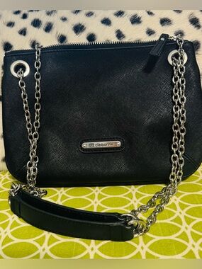 Liz Claiborne Black Bag with Silver Chain